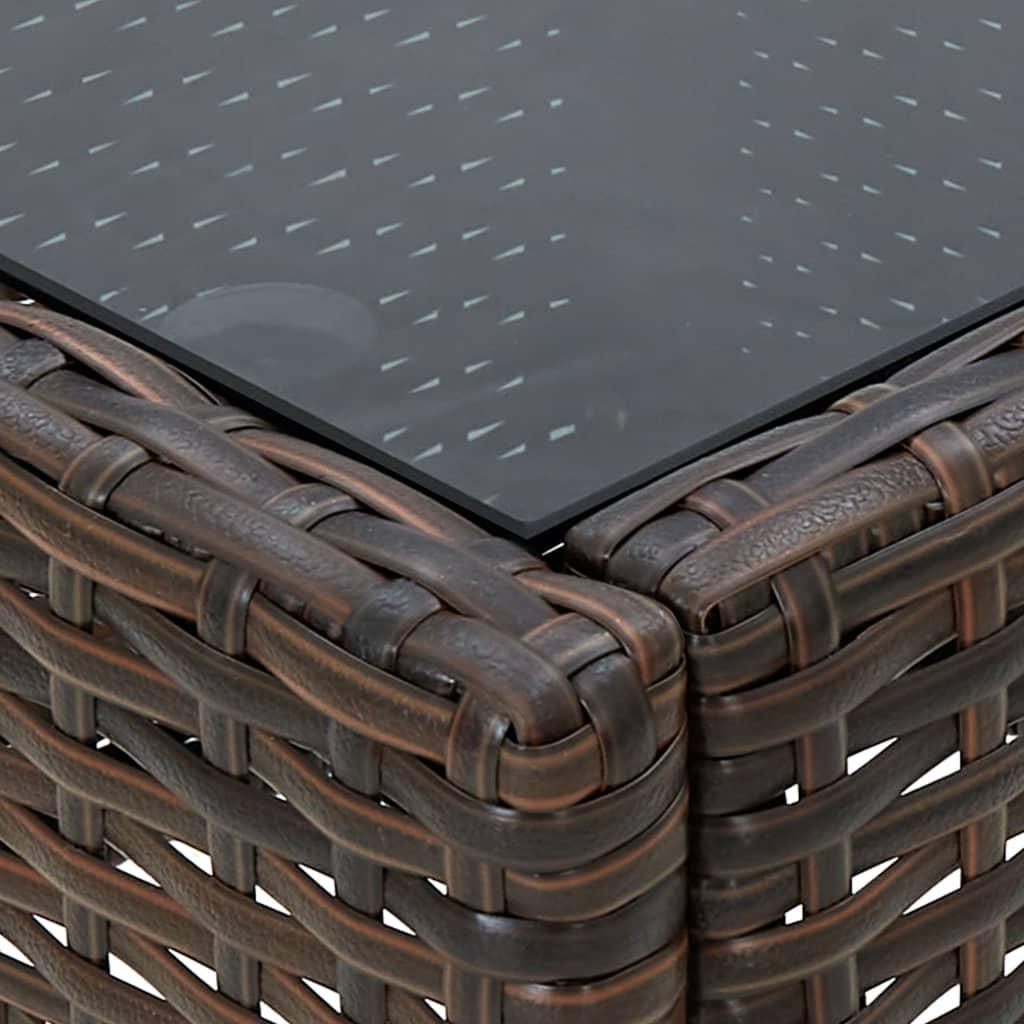 Garden Table Brown 40x40x45 cm Poly Rattan
