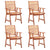 Outdoor Dining Chairs 4 pcs Solid Acacia Wood
