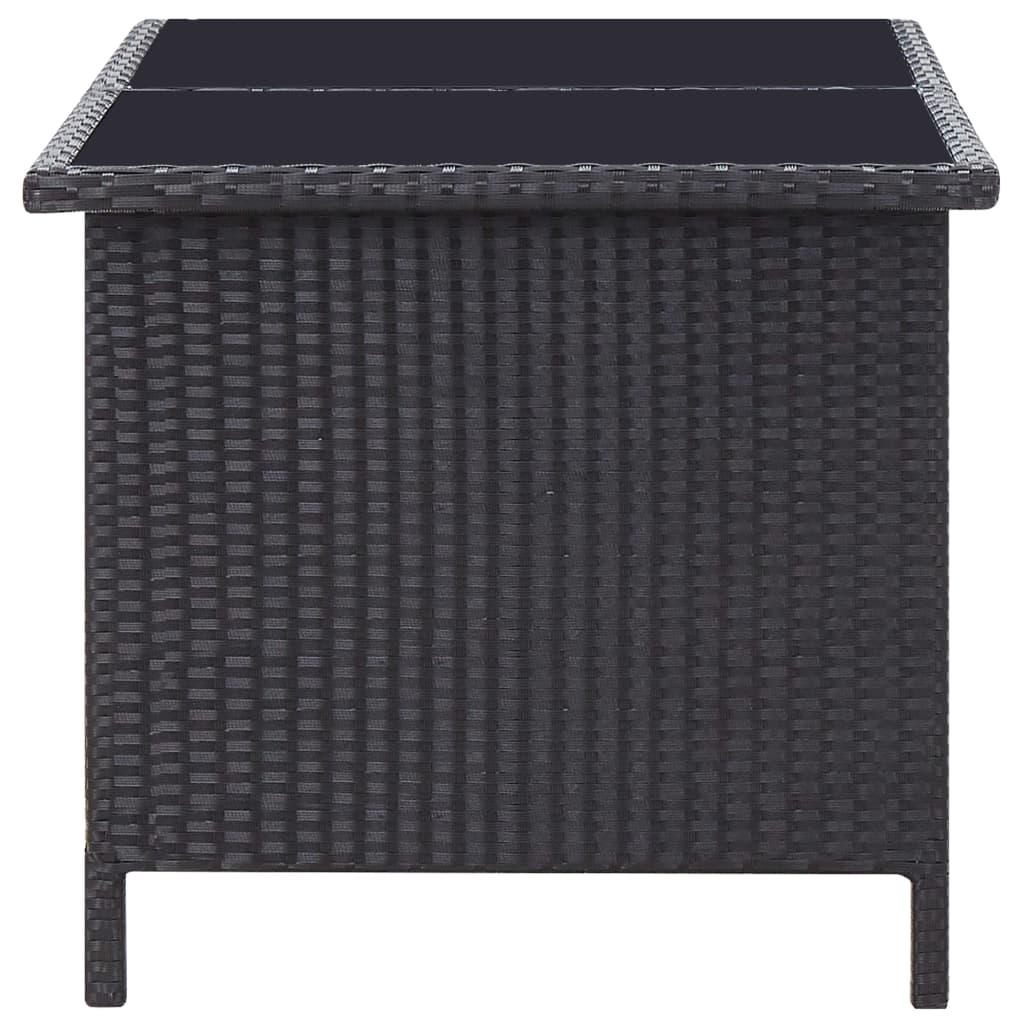 6 Piece Garden Lounge Set with Cushions Poly Rattan Black