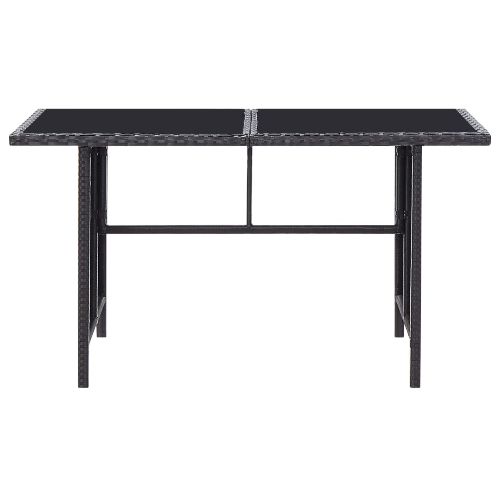 6 Piece Garden Lounge Set with Cushions Poly Rattan Black