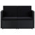 2 Seater Garden Sofa with Cushions Black Poly Rattan