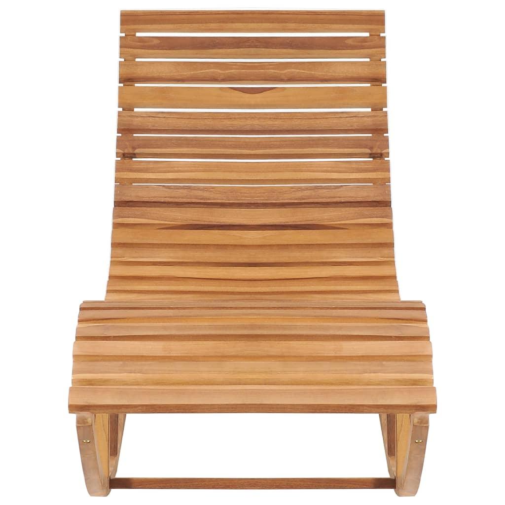 Rocking Sunlounger Solid Teak Wood