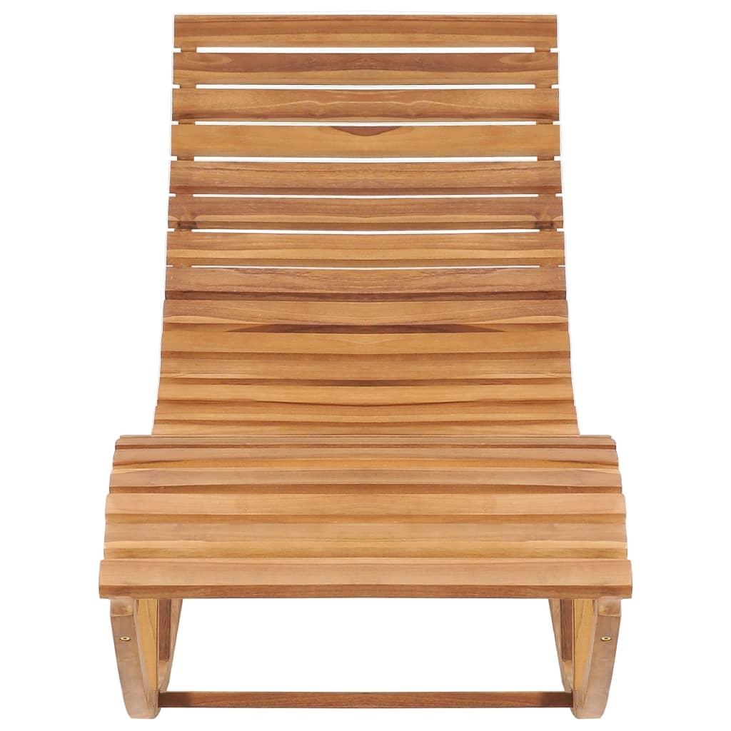 Rocking Sunlounger Solid Teak Wood