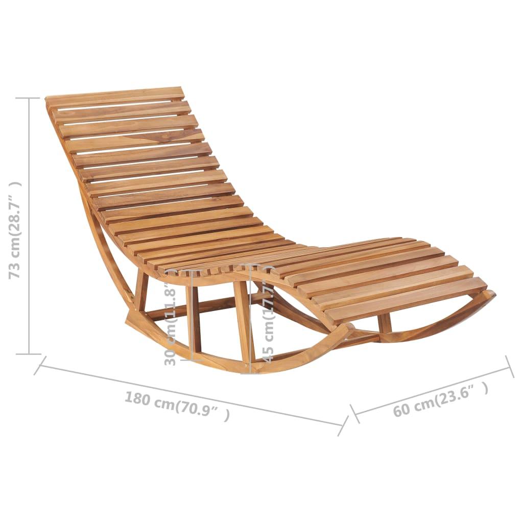 Rocking Sunlounger Solid Teak Wood