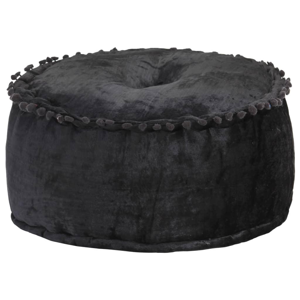 Round Pouffe Velvet 40x20 cm Anthracite