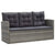 5 Piece Outdoor Dining Set with Cushions Poly Rattan Grey