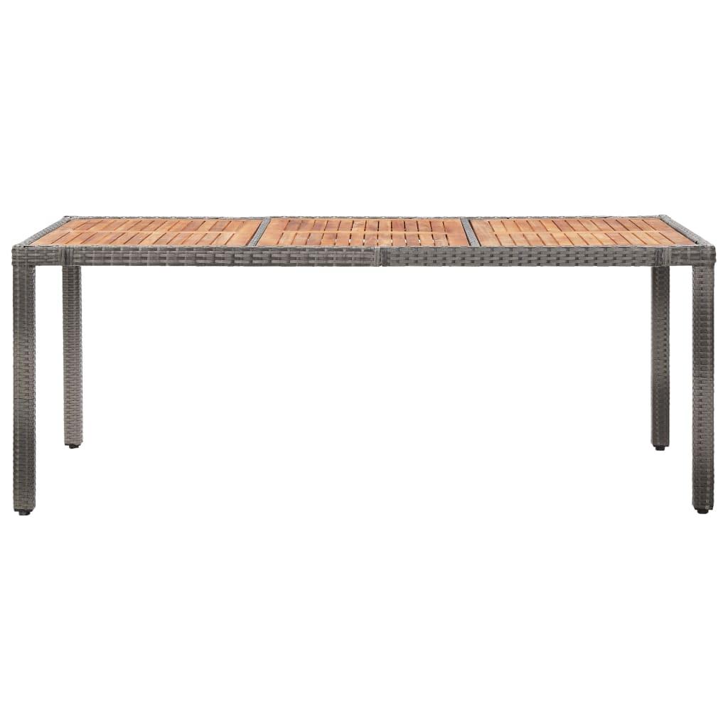 9 Piece Garden Dining Set with Cushions Poly Rattan Grey