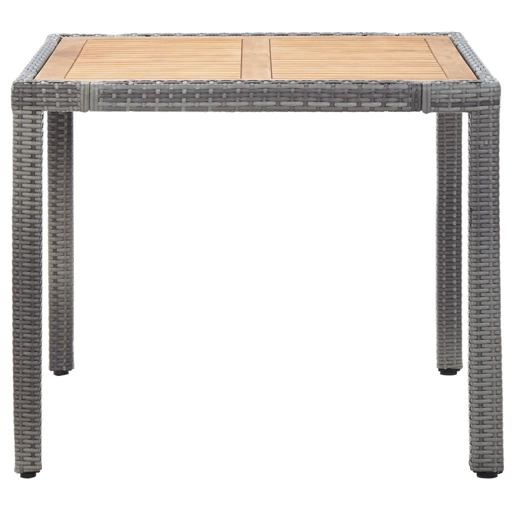 5 Piece Garden Dining Set with Cushions Poly Rattan Grey