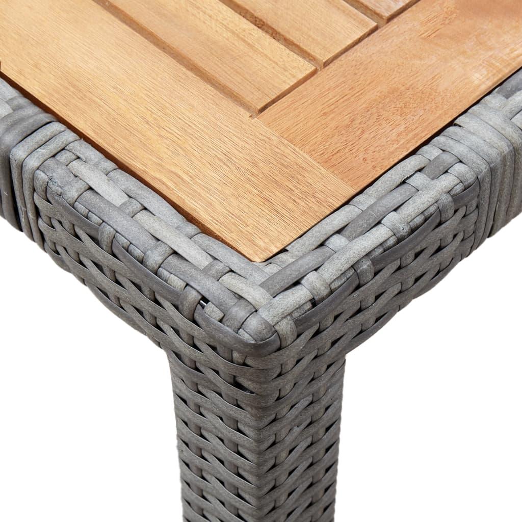5 Piece Garden Dining Set with Cushions Poly Rattan Grey
