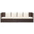 Garden Bed with Cushion & Pillows Poly Rattan Brown