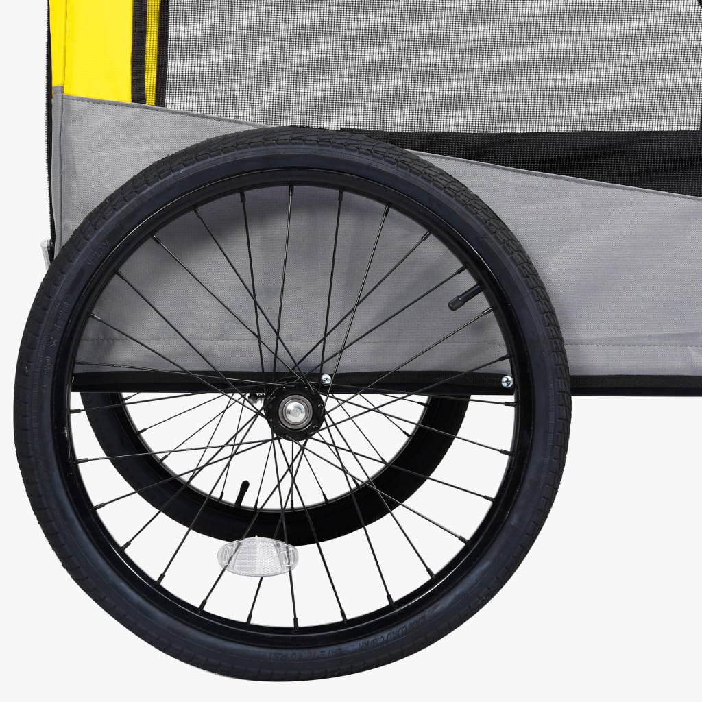 2-in-1 Pet Bike Trailer and Jogging Stroller Yellow and Grey