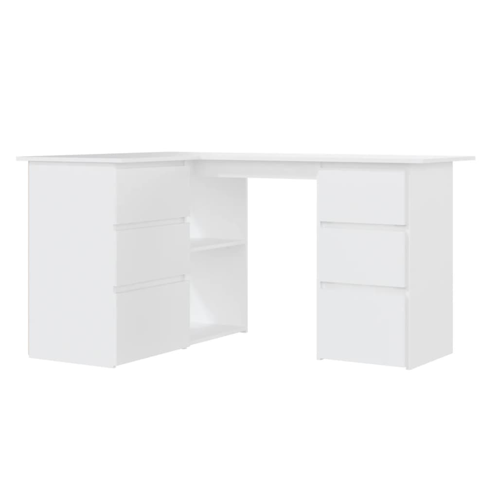 Corner Desk White 145x100x76 cm Engineered Wood