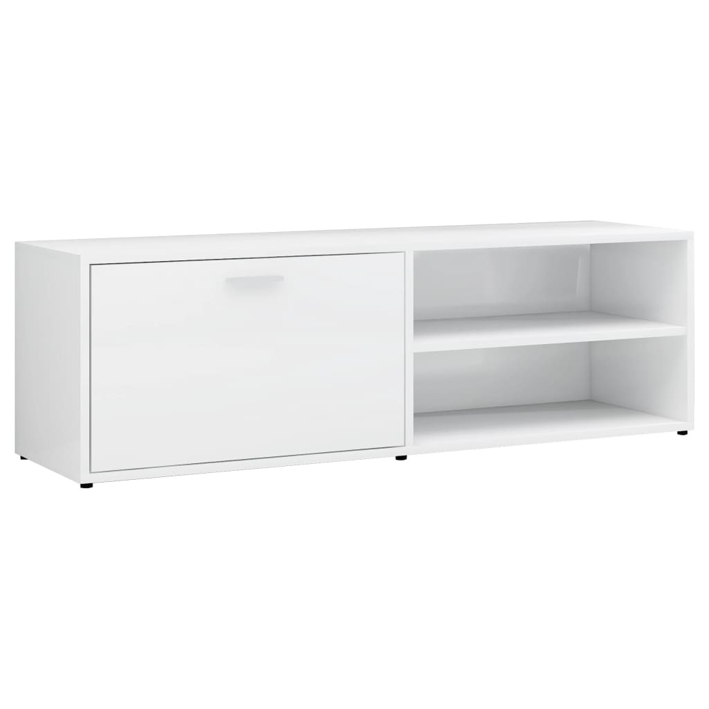 TV Cabinet High Gloss White 120x34x37 cm Engineered Wood