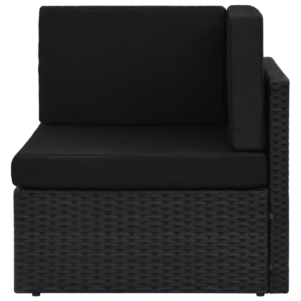 Sectional Corner Sofa Poly Rattan Black
