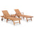 Sun Loungers 2 pcs with Table Solid Teak Wood
