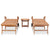 Sun Loungers 2 pcs with Table Solid Teak Wood