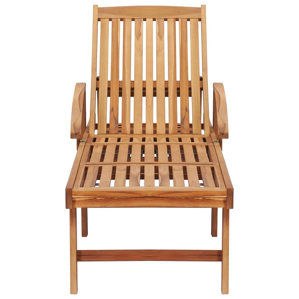 Sun Loungers 2 pcs with Table Solid Teak Wood