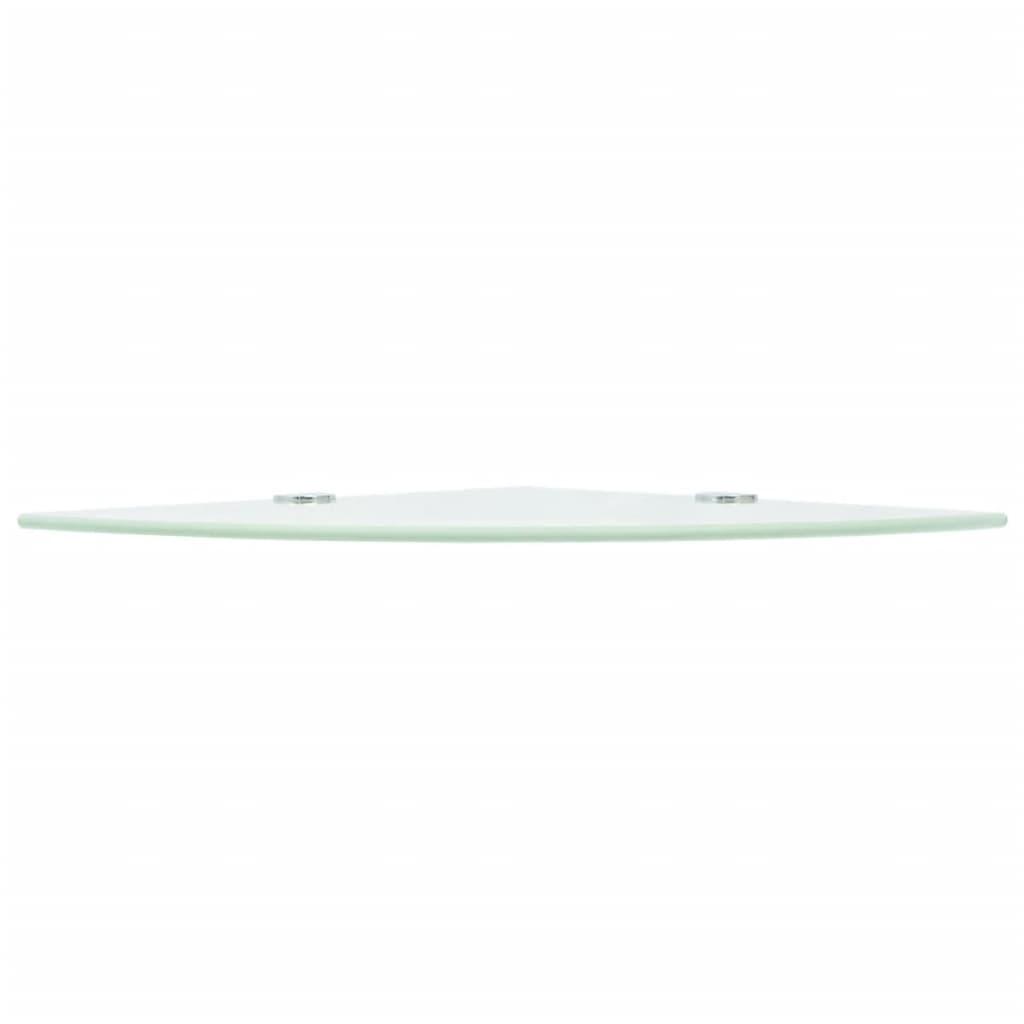 Corner Shelves 2 pcs with Chrome Supports Glass White 25x25 cm