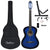 12 Piece Classical Guitar Beginner Set Blue 4/4 39"