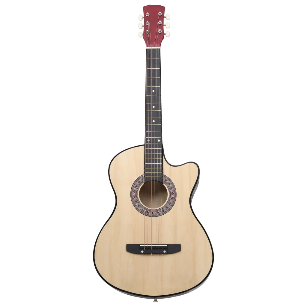 12 Piece Western Acoustic Cutaway Guitar Set with 6 Strings 38"