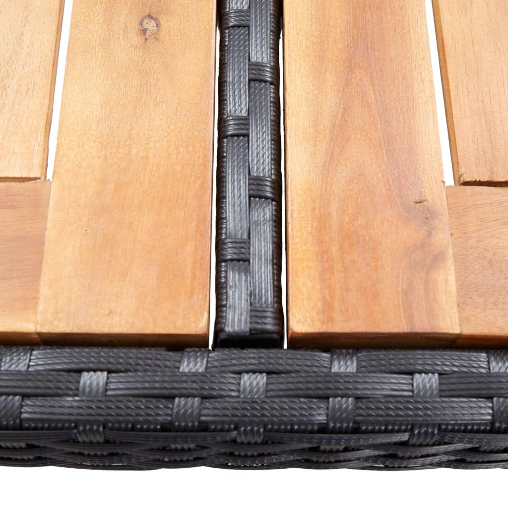 5 Piece Outdoor Bar Set Poly Rattan and Acacia Wood Black