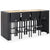 9 Piece Outdoor Bar Set Poly Rattan and Acacia Wood Black