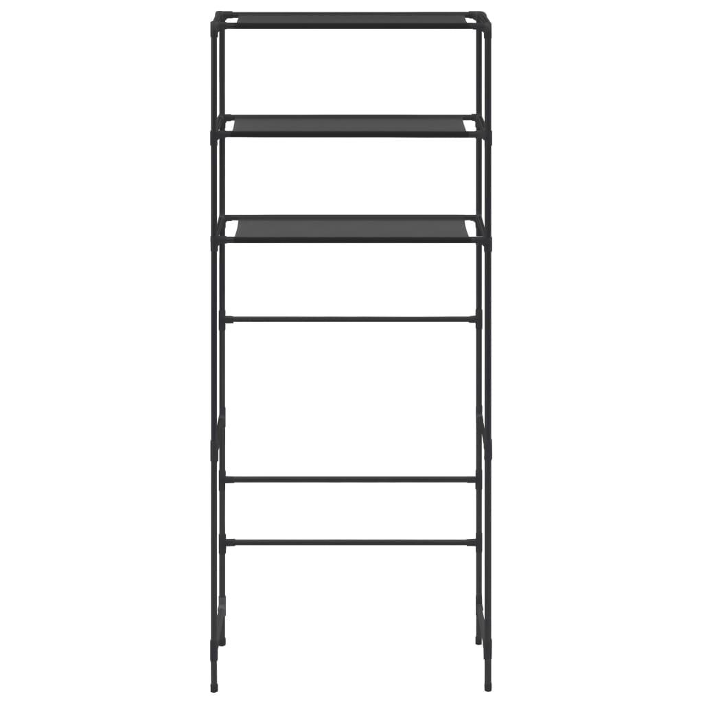 3-Tier Storage Rack over Laundry Machine Black 69x28x169 cm