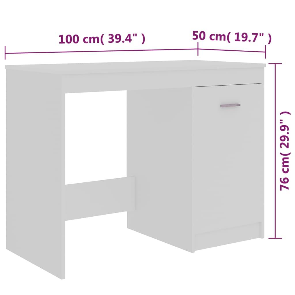 Desk White 100x50x76 cm Chipboard