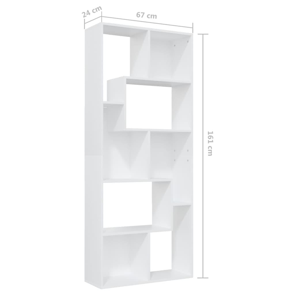 Book Cabinet White 67x24x161 cm Engineered Wood