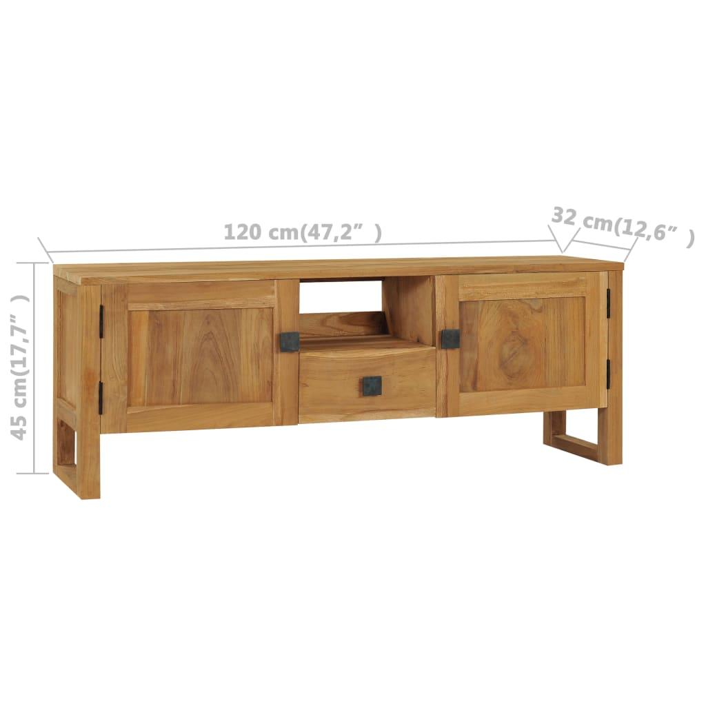 TV Cabinet 120x32x45 cm Solid Teak Wood