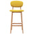 Bar Stools 2 pcs Mustard Yellow Fabric
