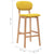 Bar Stools 2 pcs Mustard Yellow Fabric