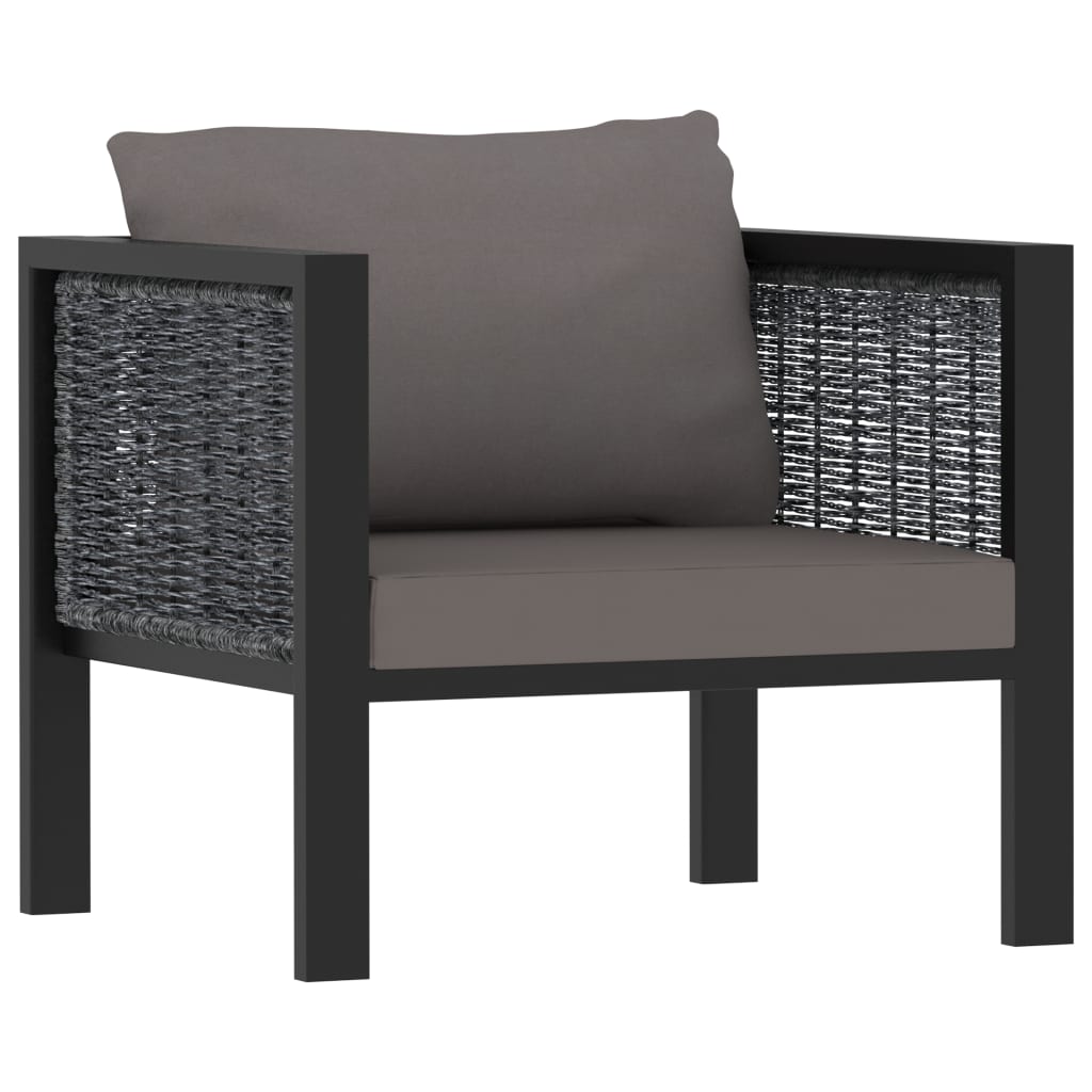 7 Piece Garden Lounge Set with Cushions Poly Rattan Anthracite