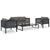 5 Piece Garden Lounge Set with Cushions Poly Rattan Anthracite