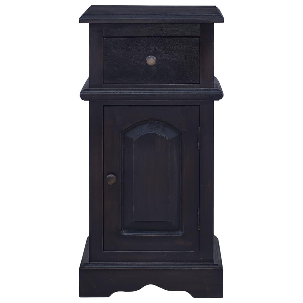Bedside Cabinet Light Black Coffee Solid Mahogany Wood