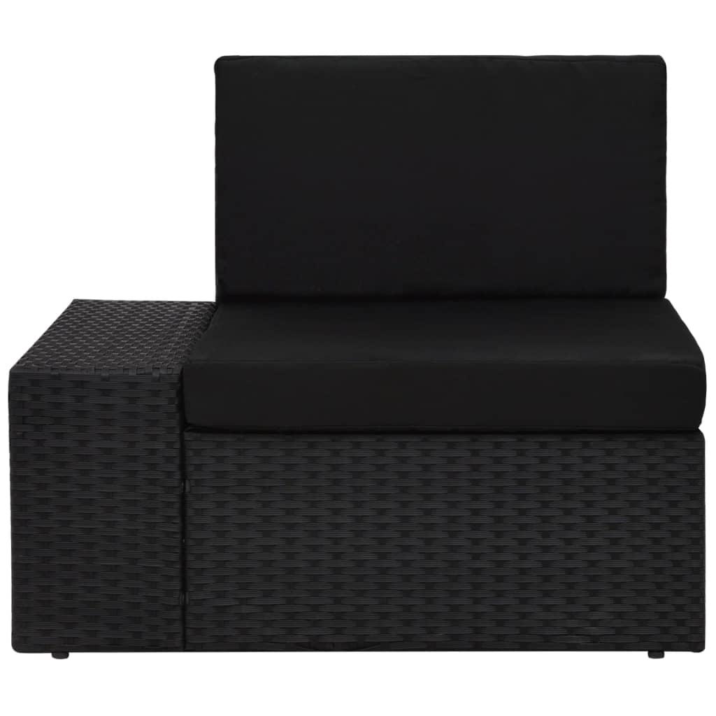 8 Piece Garden Lounge Set Poly Rattan Black