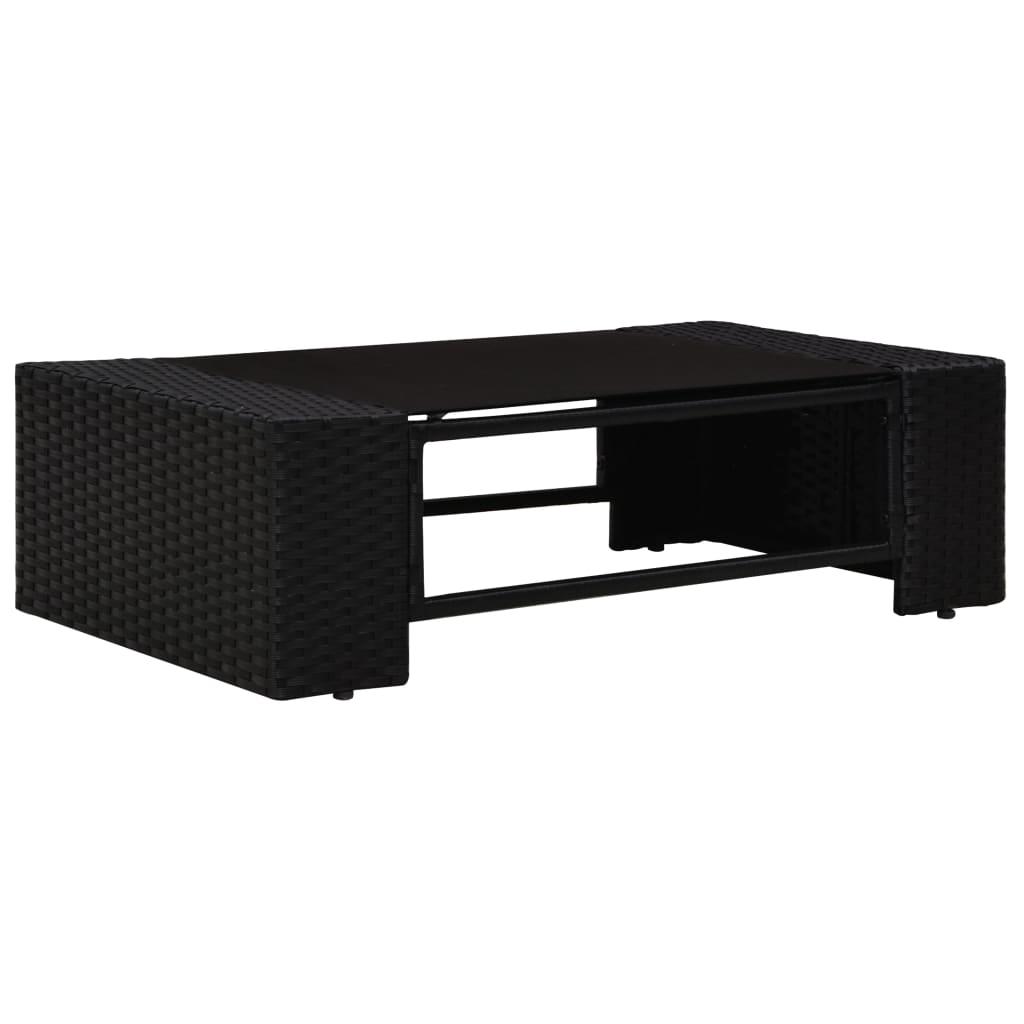 10 Piece Garden Lounge Set Poly Rattan Black