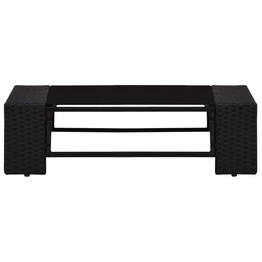 10 Piece Garden Lounge Set Poly Rattan Black
