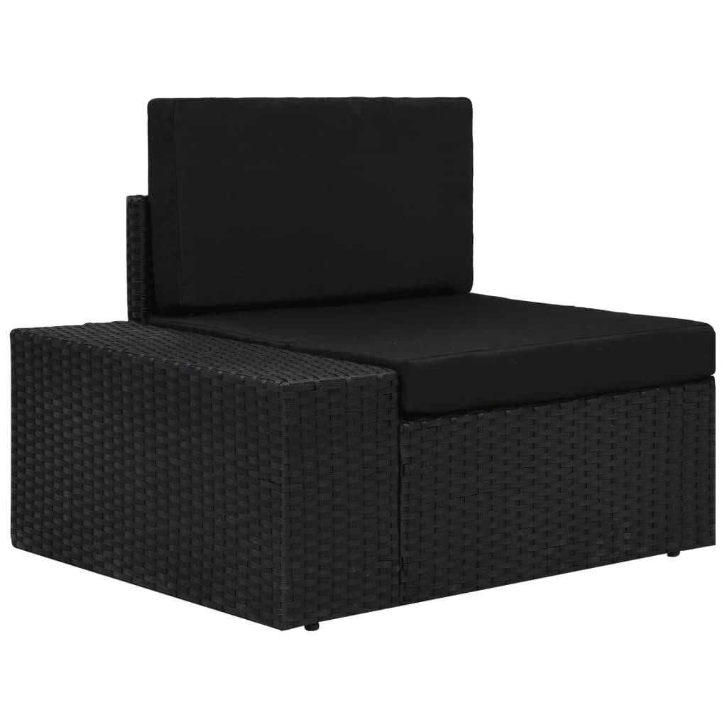 10 Piece Garden Lounge Set Poly Rattan Black