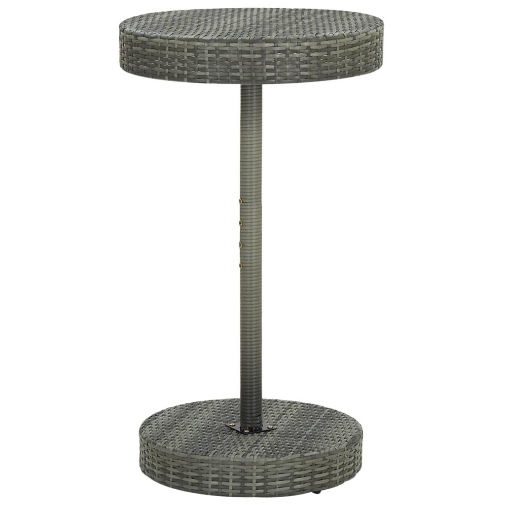 Garden Table Grey 60.5x106 cm Poly Rattan