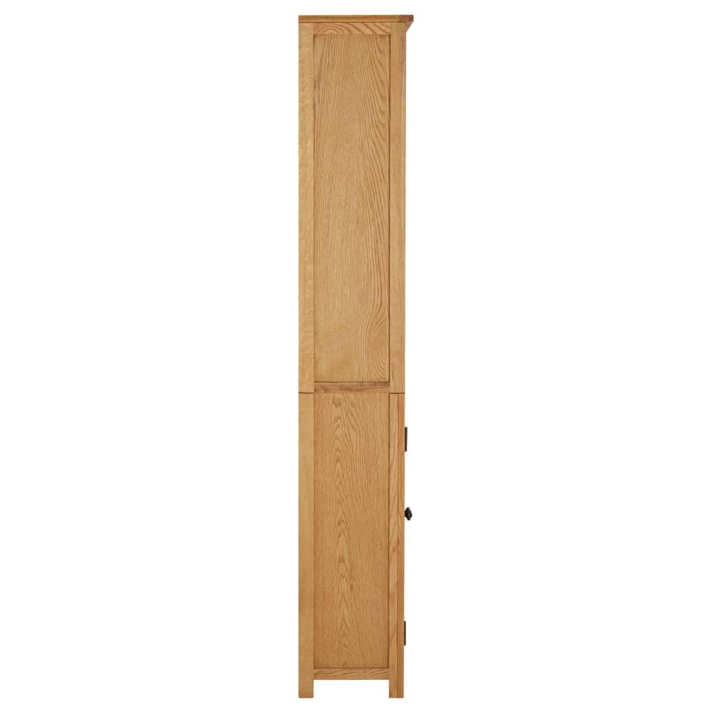 Bookcase with 2 Doors 70x30x180 cm Solid Oak Wood