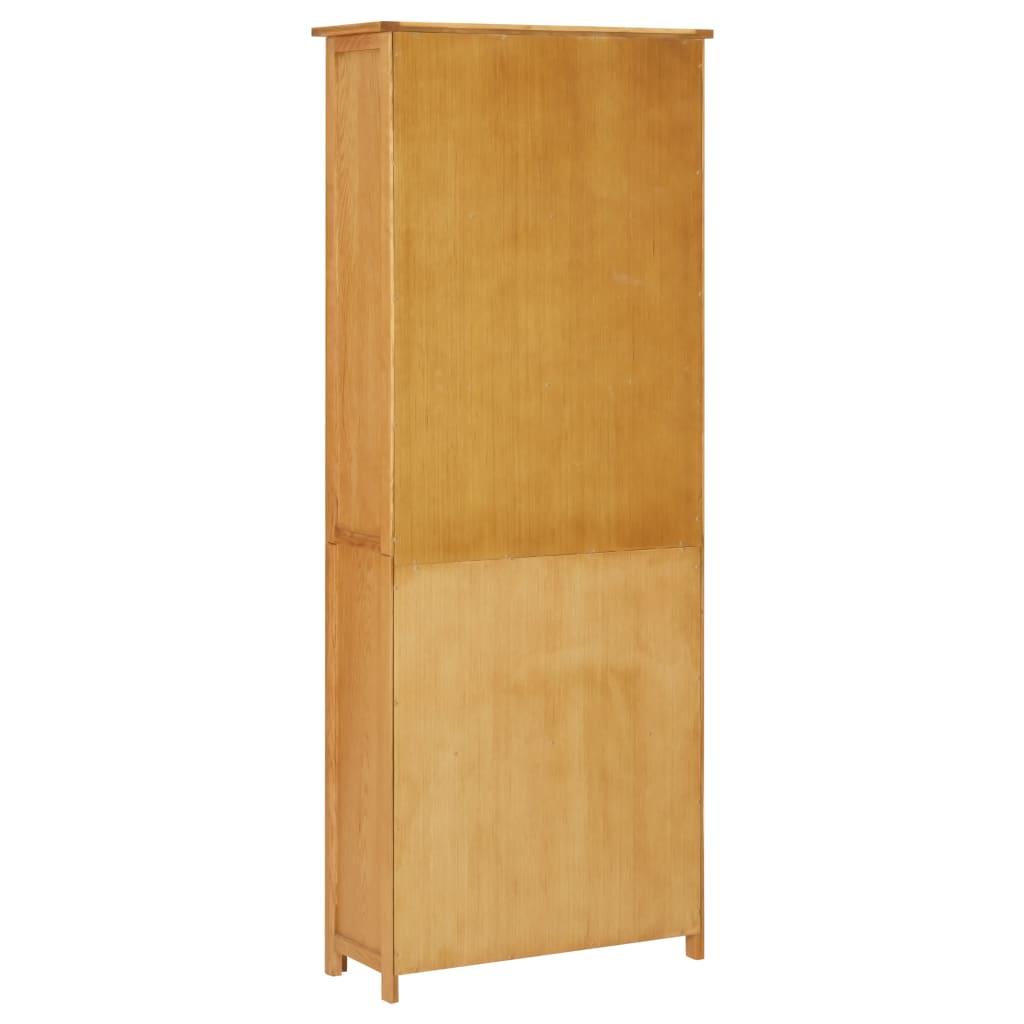 Bookcase with 2 Doors 70x30x180 cm Solid Oak Wood