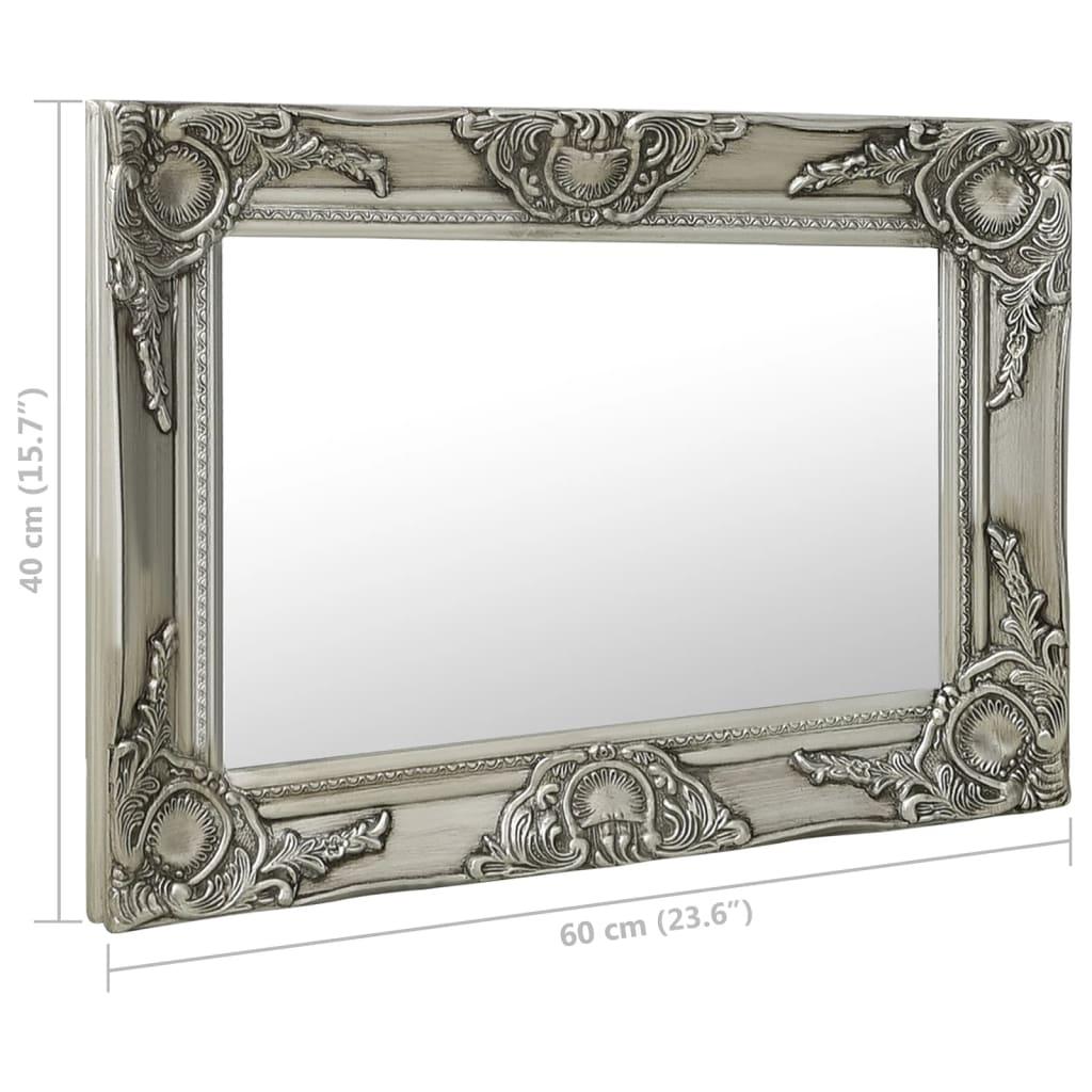 Wall Mirror Baroque Style 60x40 cm Silver