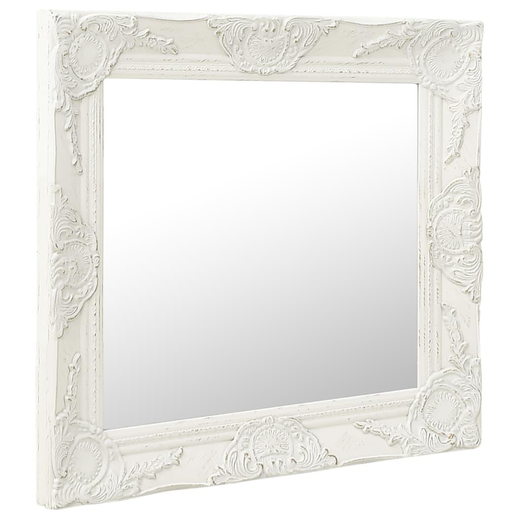 Wall Mirror Baroque Style 60x60 cm White