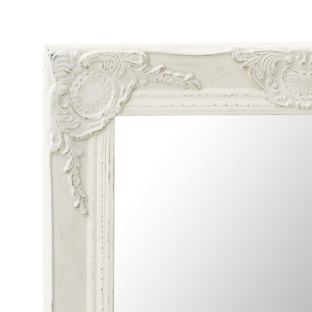 Wall Mirror Baroque Style 60x60 cm White