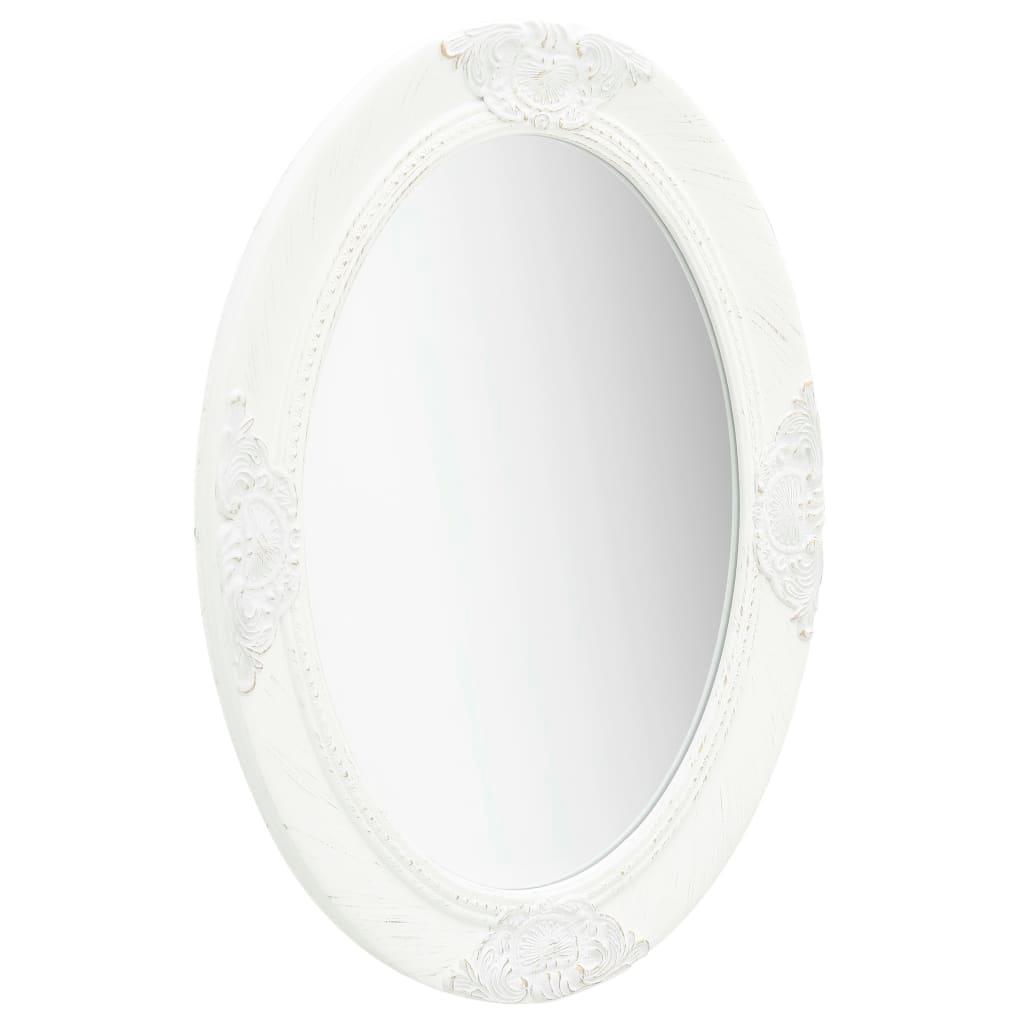 Wall Mirror Baroque Style 50x70 cm White