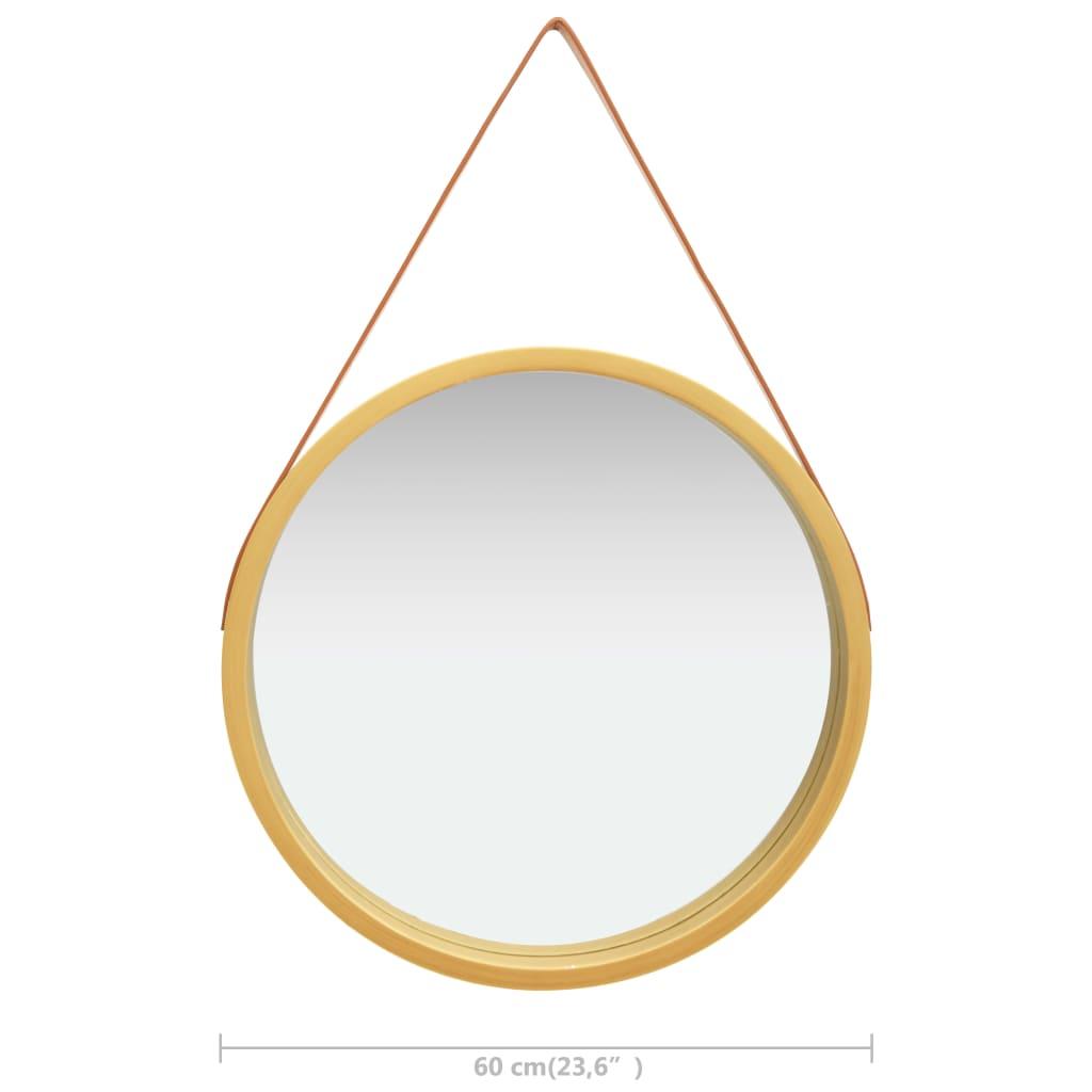 Wall Mirror with Strap 60 cm Gold