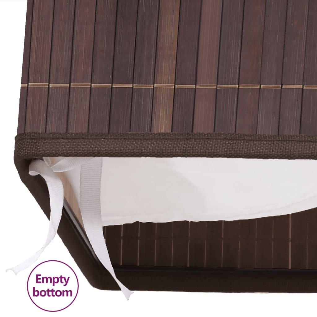 Bamboo Laundry Basket with 2 Sections Brown 100 L