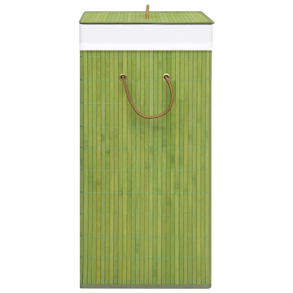Bamboo Laundry Basket with Single Section Green