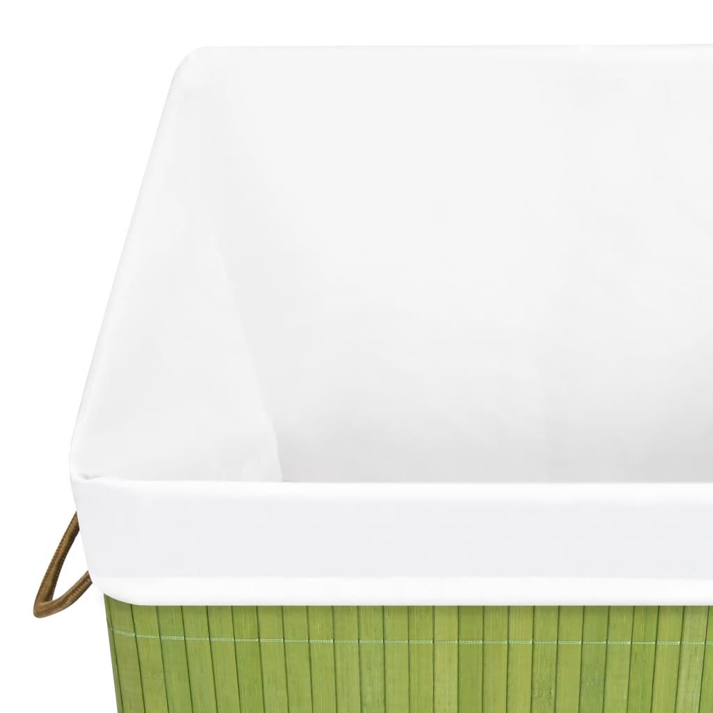 Bamboo Laundry Basket with Single Section Green